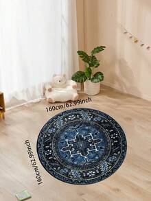 1 pieza Decoración navideña, incluye patrón de cielo estrellado, diseño de planeta y nebulosa, patrón de elemento navideño, felpudo redondo minimalista, adecuado para decoración de sala de estar, dormitorio, comedor, alfombra para exteriores, alfombra de sala de estar, decoración minimalista, alfombra de vacaciones de diseño simple - Multicolor - Ver 5