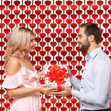 Valentine's Day 1*2M Red Heart Rain Silk Curtain Tassel Door Curtain Wedding Engagement Party Background Decoration - 1 cái - Xem 6