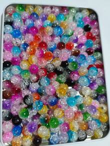 100pcs 10mm Acrylic Ombre Cracked Flower Beads, Suitable For DIY Jewelry, Bracelets, Phone Chains, Necklaces, Loose Beads Materials - Multicolor - View 8