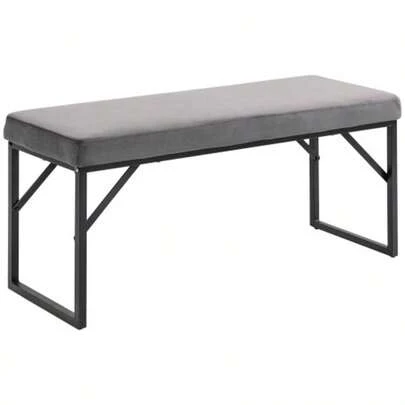Upholstered Bench With A Velvet Look, Bench, Bed Bench, Dressing Table Bench, Entryway Bench For Living Room, Bedroom, Dark Grey, 115 X 46 X 49 Cm