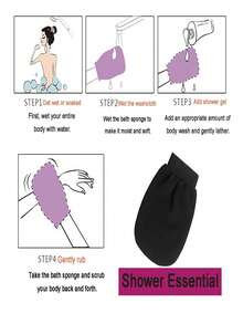 1/2/4只装深层去角质手套，100%粘性纤维去角质沐浴手套，用于清洁肌肤，去除死皮细胞和杂质，家用浴室适用/春、夏、秋、冬/返校季适用 - 彩色 - 查看 9