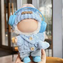 6.69英寸娃娃服装套装，包含6件套——帽子、毛衣、裤子、耳机、包包、鞋子，可爱娃娃装，适合第一代/第二代/第三代娃娃，生日和节日礼物（不含娃娃） - 彩色 - 查看 11