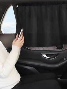 1/2/4pcs Shade Curtain Suitable For Baby Car Seat, Suction Cup Side Window Privacy Sun Shade Cover For Infant And Toddler - Black - View 4
