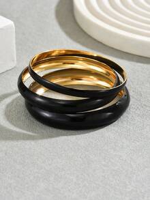 3pcs/Set Women's Fashionable Drip Oil Bracelets, Suitable For Daily Wear - Multicolor - View 10