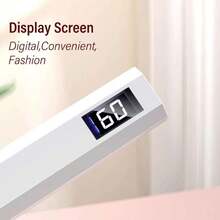 Lampe à ongles en gel portable avec affichage numérique, sans fil rapide à main/lanterne de lapin, interrupteur 2-en-1 avec minuterie de retard, convient pour la maison, le salon, éclairage moderne, lampe minimaliste, éclairage portable, veilleuse intelligente, éclairage pour petits espaces, passionnés de décoration d'intérieur, voyage - Équipement de durcissement de vernis à ongles en gel, un cadeau idéal - Blanc - Voir 6