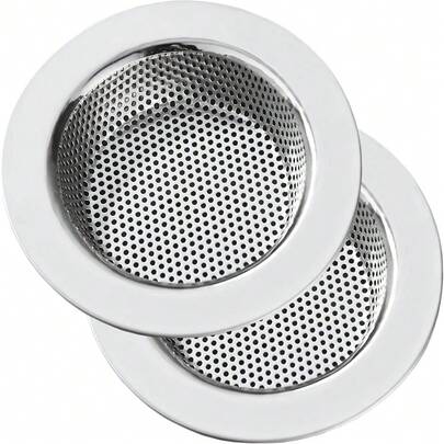 Kitchen Sink Strainer Stainless Steel, LASSHSWA Kitchen Sink Drain Strainer, Sink Strainers For Kitchen Sinks With Large Wide Rim 4.5" Diameter (2 Pack)