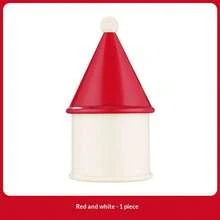 1个创意时尚圆形棉签收纳盒，适用于铅笔头、棉签、牙线、牙签，翻盖式桌面防尘容器 - 彩色 - 查看 9