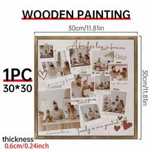 1pc Customized Wooden Photo Frame, Photo Collage Gift, Family Memories, Special Occasions, Room Decor, Customized Poster, Customizable Wall Art, Personalized Photos, Customizable Items - Multicolor - View 10