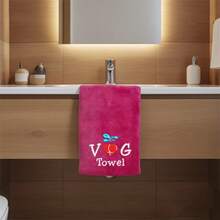 1pc 35*75cm Super Soft Embroidered Letter Funny Face Towel, Suitable For Boyfriend, Honeymoon Gift, Thanksgiving, Christmas, Valentine's Day, Partner's Birthday, Wedding Anniversary, White Elephant, Gag Gift - Multicolor - View 9