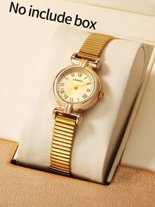 New Fashion Bracelet Watch For Women Retro Luxury, Minimalist Elegance, Lightweight And Versatile Quartz Movement Perfect For Everyday Wear, Birthday Gifts, Parties, And Holiday Gatherings An Ideal Present For Yourself Or Friends - 金色 - 查看 5