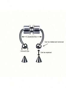 1/5Pcs Women Men Piering Nose Ring Earrings Fashion Punk Non Piercing Nose Clip Stainless Steel Perforation  Septum Body Jewelry - Nhiều màu - Xem 5
