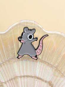 QIHOO 1-Piece Funny Enamel Pin Set: Opossum With "I Cannot 'Live Laugh Love' In These Conditions" Quote & Cartoon Mouse Badge For Backpacks/Clothes - Multicolor - View 3