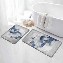 2/3/4PCS Thickened Flannel Printed Rugs Bathroom Set, Watercolor Sky -Style Home Deccor Bath Mat, Is Soft And Comfortable, Easy To Clean, And Suitable For Bathroom Deccor, Bathroom Accesssories, Living Room, Bedroom, Laundry Room And Kitchen Decoration - 彩色 - 查看 8