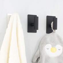 1/2/4个装免钻孔粘钩，浴室毛巾挂钩，适用于厨房、卧室、浴室、办公室、书桌、家居收纳、浴室装饰、浴室储物、秋季装饰、返校季装饰