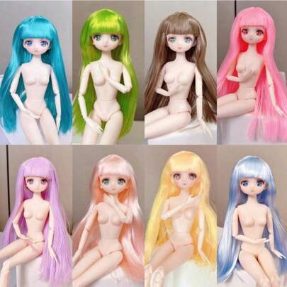 1pc 11.81 Inch Anime Style Fashion BJD Doll, Flexible Joints BJD Doll, Birthday Christmas New Year Gift - Cute Cake Shaped Collectible, Suitable For Various Festivals And Room Decor (Doll Only, No Clothes)