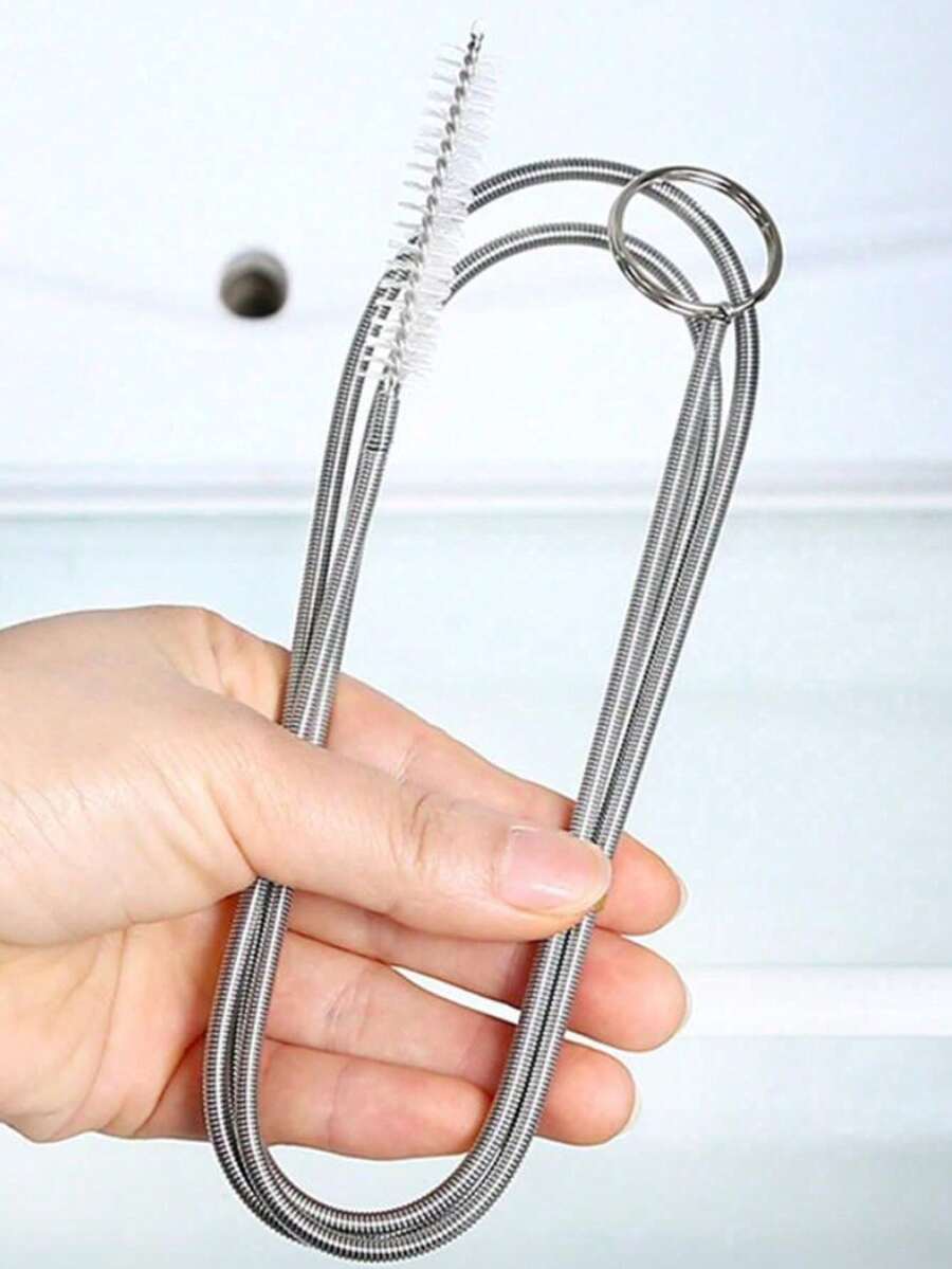 3M Stainless Steel Refrigerator Drain Cleaner, Icy Blockage Remover Cleaning Brush, Drain Pipe Clearing Tool - Silver - View 1
