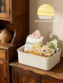 5pcs Food Bag Clips, Plastic Chip Bag Clips, Sealing Clips Suitable For Food, Kitchen And Home, Magnetic, Reusable, Upgraded Wide Opening Bag Clips For Food Storage - Multicolor - View 3