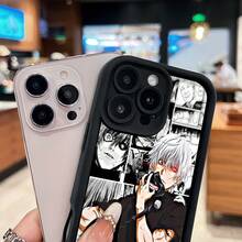 Personaje de anime con máscara y ojos rojos. Esta elegante funda es compatible con los modelos  17, 16, 15, 14 Pro Max, 13, 12, 11, XR y XS Plus. Fabricada en silicona TPU, ofrece protección contra golpes y caídas, además de una sensación superior. Es un regalo ideal para familiares, amigos y seres queridos, y la elección perfecta. - Negro - Ver 4