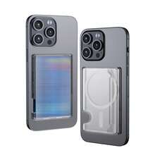 1pc MagSafe Transparent Acrylic Wallet Photo Card Slot Case Accessory Compatible With 17 Air 13 12 11 14 15 16 Pro Max Plus Magnetic Protective Cover