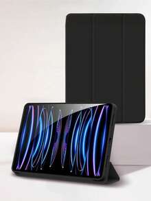 可折叠支架平板电脑保护套，防尘/防摔/防震多层防护，兼容 iPad/Galaxy Tab/MatePad/荣耀平板/红米平板/小新平板系列，兼容 iPad A16 2025、Air 11/13 英寸、M2、M3、Pro 11/13 英寸、M4 2024、Air 5/4 10.9 英寸、Air 3 10.5 英寸、第九/八/七代 10.2 英寸、第五/六代 9.7 英寸、Mini 6 - 黑色 - 查看 3