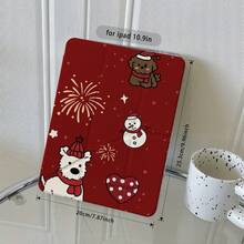 Red Fireworks Puppy Y-Fold Stand Case For, TPU Soft Shell, Foldable, Non-Slip, Auto Sleep/Wake, Pcil Holder, With Compatible Design For 9th/10th Geration,A16,Air 11/13 Inch,Pro 11/13 Inch,Air 4th/5th/6th Geartion.Holiday Phone Accessories. - Màu hỗn hợp - Xem 3