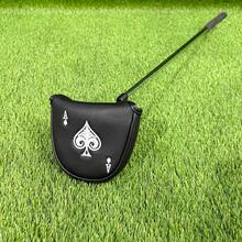 Spade Ace Golf Club Head Cover, Embroidered Ace Design, Golf Accessories - Black - View 2