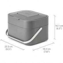 Intelligent Waste, Stack 4 Kitchen Food Waste Compost Caddy Recycling Bin With Odour, 4 Litres/ 1 Gallon - Graphite, 8 - Graphite + Single - View 5
