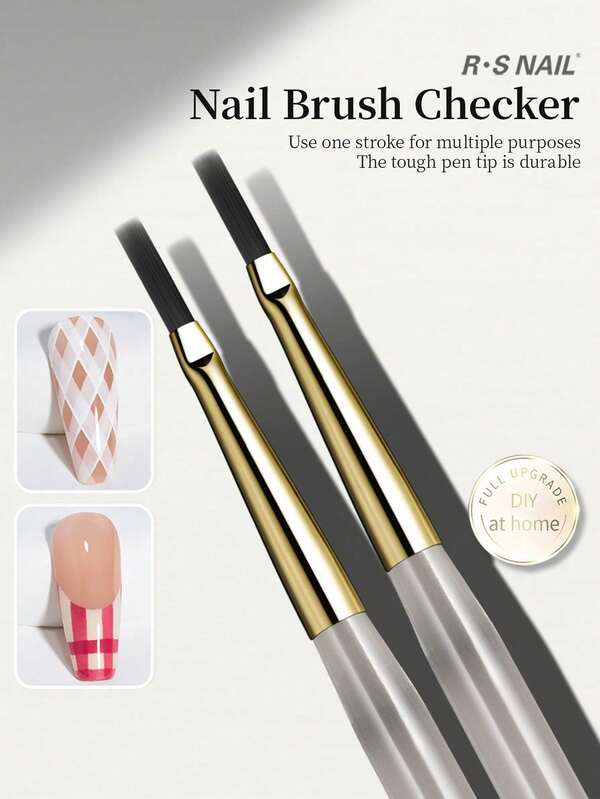 This Flat Rectangular Grid-Patterned Brush Made In The USA Is Great For Painting Grid Or Mesh Designs, As Well As Applying Smooth Nail Polish. It's Easy To Outline And Gradient; Made Of Durable Materials, It's An Excellent DIY Nail Art Tool Suitable For Beginners And Nail Salons.