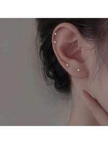 8 件/套复古简约风格黑白 CZ 耳钉套装 - 防过敏，可睡觉时佩戴，铜合金无镍电镀，适合女性日常佩戴，情人节、感恩节礼物，四季时尚配饰 - 彩色 - 查看 12