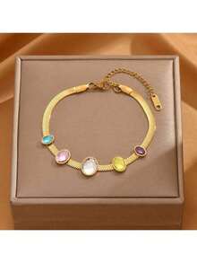 1pc Fashionable 18K Gold Plated Stainless Steel Cross Bracelet For Men, Adjustable, Gift Idea JODI - Yellow Gold - View 3