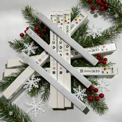 USB Rechargeable LED Motion Sensor Light, Designed For Under Cabinet, Magnetic Base, Adjustable Brightness & Color Temperature, Suitable For Corridor, Kitchen And Closet - Emits Warm Light, Powered By Charging