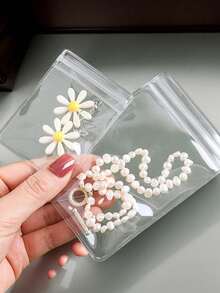 1 Piece Heavy Duty PVC Jewelry Storage Bag Reusable Zipper Pouch Transparent Design Necklace Bracelet Earring Organization Secure Travel Case Anti Tarnish Anti Dust Protection Water Resistant Material Durable Easy To Clean Perfect For Home Use Office Desk Travel Vacation Daily Commute Gym Bag Makeup Cosmetic Small Items Organizer Tech Accessories Cable Storage Craft Supplies Ideal Gift For Women Men All Ages Students Travelers Professionals Organizers Fashion Enthusiasts - Clear - View 10