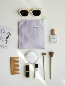 Mini Cosmetic Organizer Bag, Lightweight Nylon Zipper Pouch, Portable Minimalist Makeup, Coin, Sanitary Pad, Toiletry Storage Bag, Practical Travel Accessory Gift For Mom, Girls