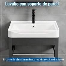 Mueble Integral Baño con Espejo y Almacenaje | Apartamentos Pequeños | Mueble Baño Compacto | Fácil Instalar - Multicolor - Ver 5