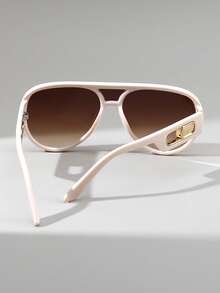 1 Pair Women's PC Dual-Bridge Integrated Lens Glasses, Versatile, High-End Fashion Eyewear - Multicolor - View 6