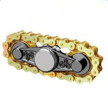 1个合金旋转齿轮 - 自行车链条设计，金属玩具，非常适合办公室使用，父亲节礼物，减压玩具 - 彩色 - 查看 8