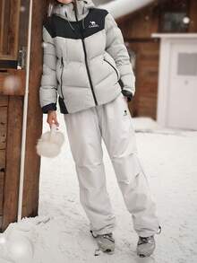 CAMEL CROWN Pantaloni invernali da donna resistenti al freddo, imbottiti e foderati in pile, pantaloni da trekking idrorepellenti - Grigio Ghiacciaio - Visualizzare 3