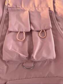 Women's Outdoor Vest, Summer Sleeveless Multi-Pocket Cargo Jacket, Breathable Vest - Pink - View 7