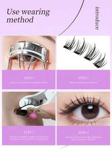 Pestañas postizas magnéticas portátiles, naturales y suaves, fáciles de aplicar, esencial de maquillaje - Pestañas Spiky Manga - Ver 2