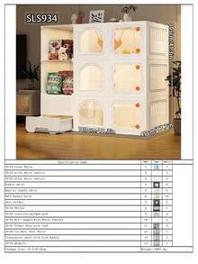 易于安装的猫笼，带猫砂盆和储物格，猫柜，适合幼猫室内家庭使用 - 彩色 - 查看 13