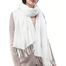 FURTALK Winter Scarf For Women Pashmina Shawl Wraps Soft Warm Fashion Blanket Scarves Gifts - trắng - Xem 1