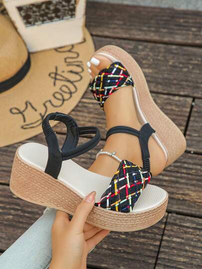 1 Pair Summer Teenagers Platform Sandals, Fashionable Comfortable Slip-On For Daily Wear