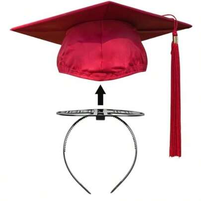 Graduation Cap Headband Grad Cap Headband Secure Hairstyle With 4 Hair Clips Grad Cap Hairband For Graduates Girl