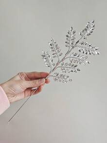 1PC Gorgeous Rhinestone Simulation Flower Sparkling Flower Branch Home Decoration Suitable For Vase Filling, Wedding Decoration, Banquet Gift DIY Creative Bouquet Decoration - Silver - View 8