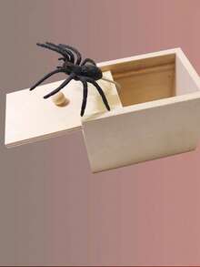 1个木制蜘蛛恶作剧盒 - 手工制作的玩笑盒，非常适合作为圣诞礼物/情人节礼物/生日礼物/节日必备/派对用品/友谊礼物/送给闺蜜的礼物 - 彩色 - 查看 3