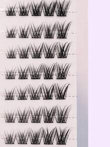 168pcs DIY Eyelash Extension Kit, 9-10-11-12-13-14-15-16mm Mixed D Curl Thick & Long Eyelash Clusters, Home Eyelash Extension Set, Eyelash Clusters, Single Eyelashes, False Eyelashes - Black - View 4