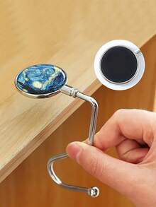 2pcs/1pc Random No-Drill Desk Side S Hook Sturdy Portable Bag Hanger For Classroom Office Dormitory Space-Saving Backpack Holder Organizer - Blue - View 2