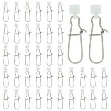 40 Pcs Fishing Line Sinker Slides Metal With Plastic Head Fishing Tackle Swivel Snap Kit For Saltwater Freshwater Catfishing Rigs White - White - View 1