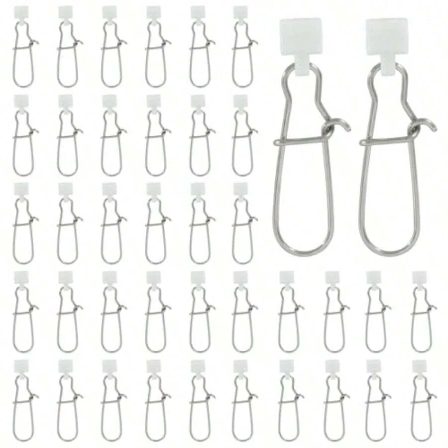 40 Pcs Fishing Line Sinker Slides Metal With Plastic Head Fishing Tackle Swivel Snap Kit For Saltwater Freshwater Catfishing Rigs White - White - View 1