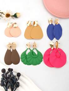 6pairs/set Water Drop Earrings - Multicolor - View 2